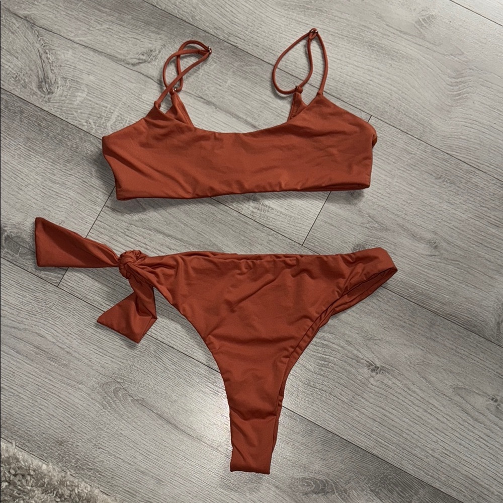 Women's Rust Orange Tan Lines Bikini Set